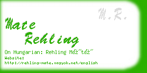 mate rehling business card